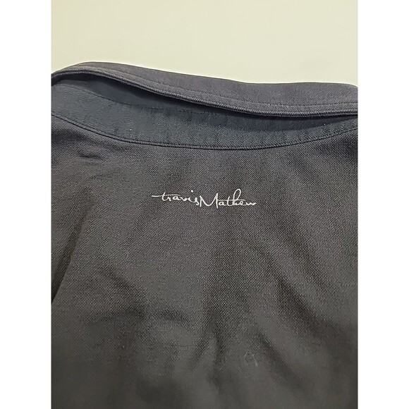 Travis Mathew Golf Polo Shirt Men's XL Black Gray Color Block Short Sleeve - Picture 9 of 9